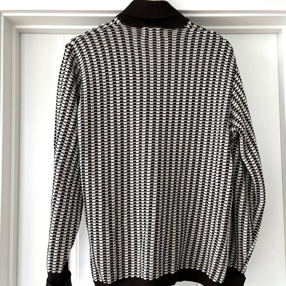 Warren-Knit Canadian Vintage 70s Checkered Sweater - Picture 5 of 5